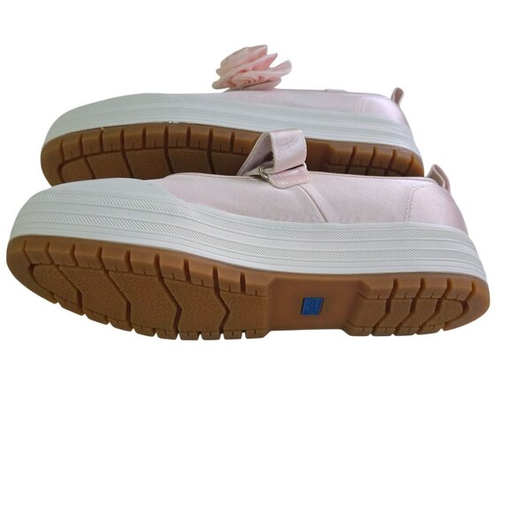 Keds Mary Jane Satin Sneaker Shoe Rose Hook And Loop Closure Size 8.5 - Picture 8 of 13